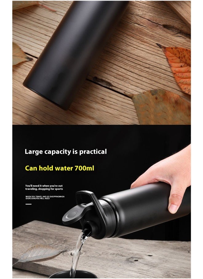 yongsheng Stainless Steel Water Bottle Black 7.2x22.8cm，Water Bottles Bulk for Travel Camping Gym Hiking Fishing(Black)  - Image 5