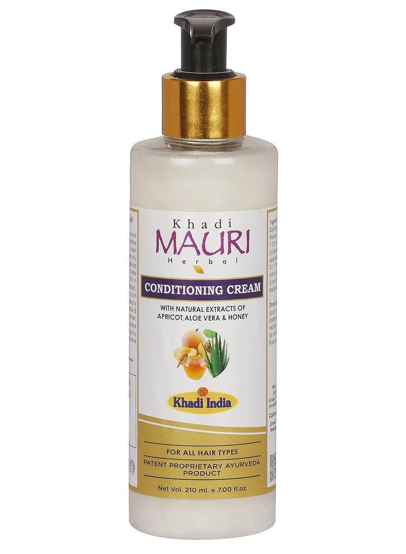 Khadi Mauri Herbal Conditioning Cream Shampoo For Dry & Damaged Hair Treatment & Deep Natural Conditioning, 210 Ml - Image 1