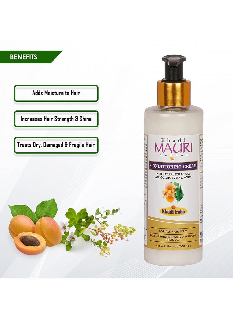 Khadi Mauri Herbal Conditioning Cream Shampoo For Dry & Damaged Hair Treatment & Deep Natural Conditioning, 210 Ml - Image 2