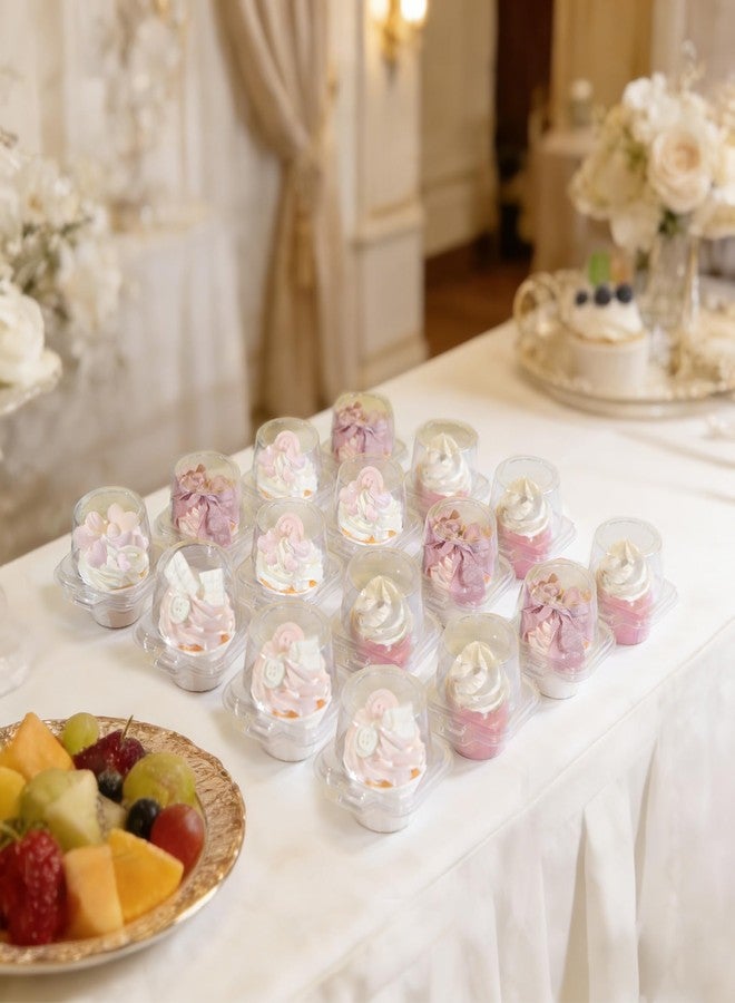 NPLUX 50 Pack Individual Cupcake Containers Plastic Cupcake Boxes Cupcake Holders Stackable Deep Dome Cupcake Carrier - Image 2