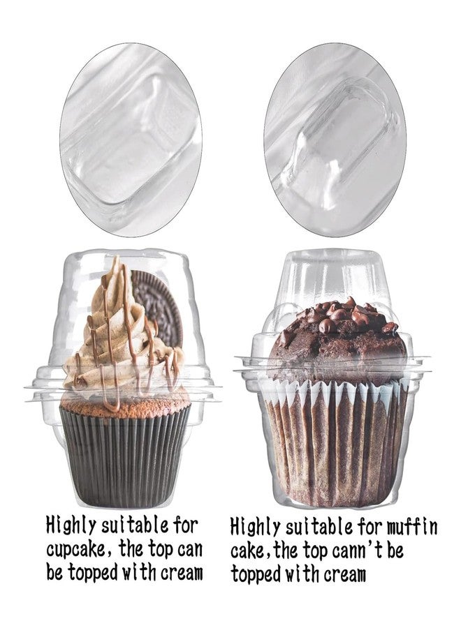 NPLUX 50 Pack Individual Cupcake Containers Plastic Cupcake Boxes Cupcake Holders Stackable Deep Dome Cupcake Carrier - Image 4