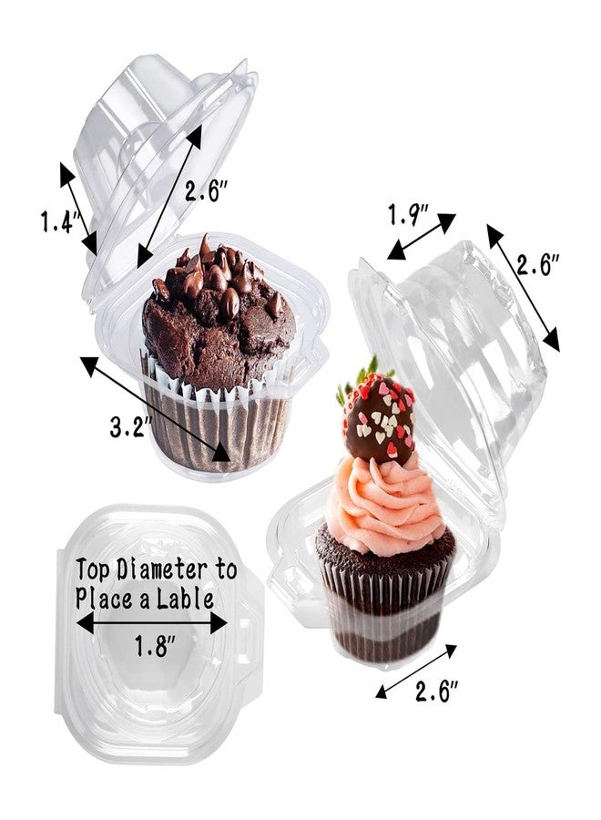 NPLUX 50 Pack Individual Cupcake Containers Plastic Cupcake Boxes Cupcake Holders Stackable Deep Dome Cupcake Carrier - Image 3