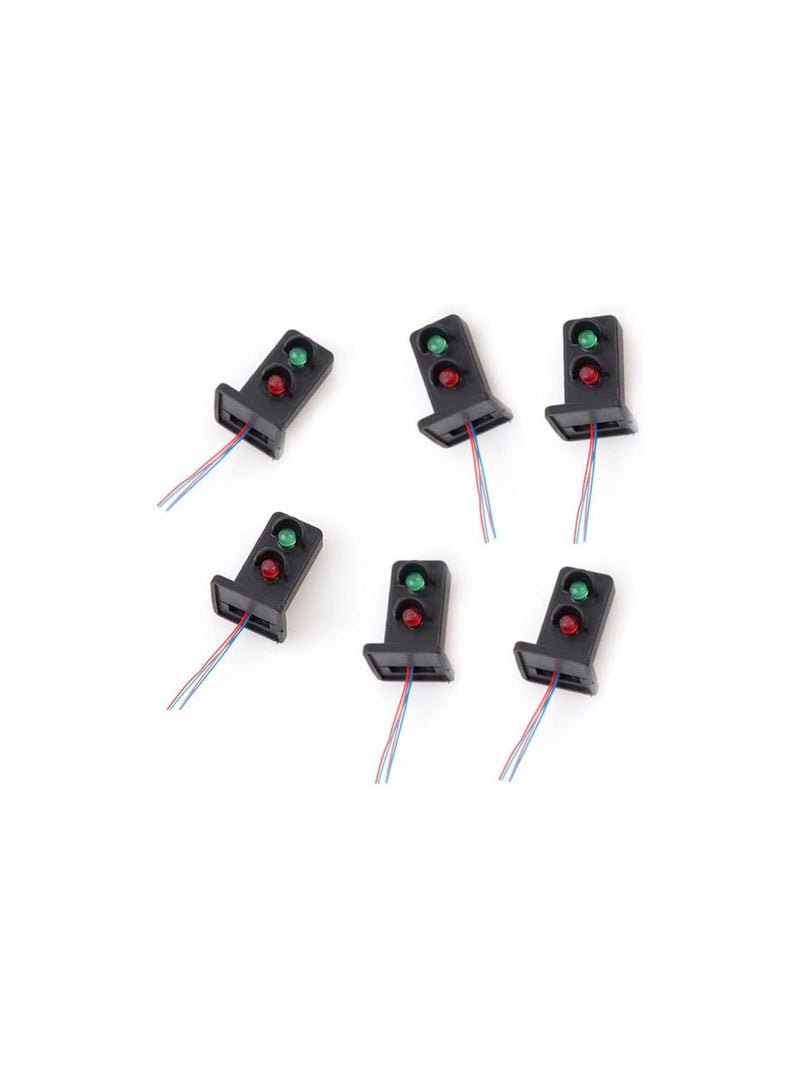 GGOOT 8Pcs Model Train Signals 2 Lights OO HO Scale Railroad LED Street Signal Lamp 20mm  - Image 1