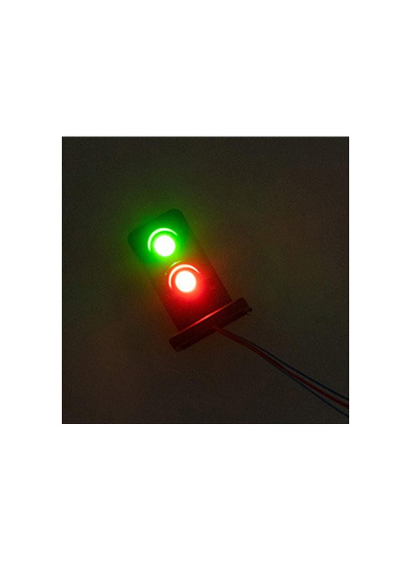 GGOOT 8Pcs Model Train Signals 2 Lights OO HO Scale Railroad LED Street Signal Lamp 20mm  - Image 3