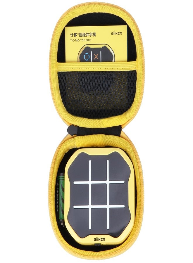 Lebakort Hard Case Cover for GiiKER Tic Tac Toe Bolt Portable 3-in-1 Puzzle Game Console (Black + Yellow Zipper) - Image 2