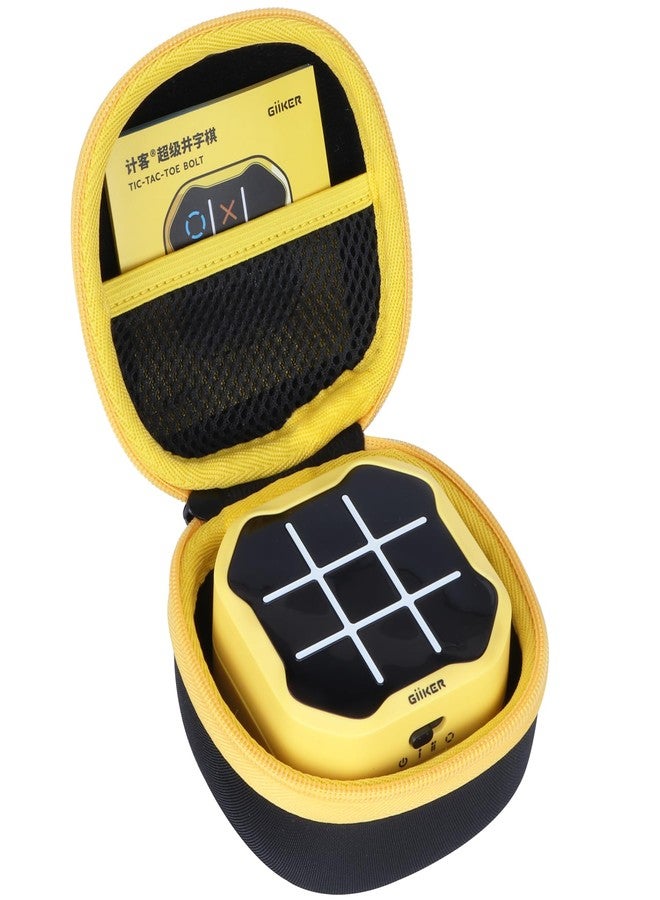 Lebakort Hard Case Cover for GiiKER Tic Tac Toe Bolt Portable 3-in-1 Puzzle Game Console (Black + Yellow Zipper) - Image 1