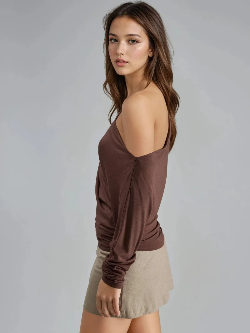 Busem BUSEM Boat Neck Drape Blouse