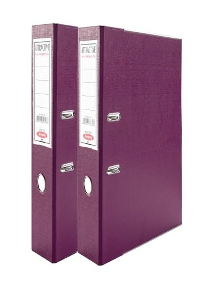 Anupam ملف أنوبام ذو الرافعة الجذابة N1-31 × 35 × 8 سم - صندوق مجلد بمشبك على شكل حرف U - فتحة لإمساك الأصابع - واقي حافة معدني (وردي، عبوة من قطعتين) - Image 1