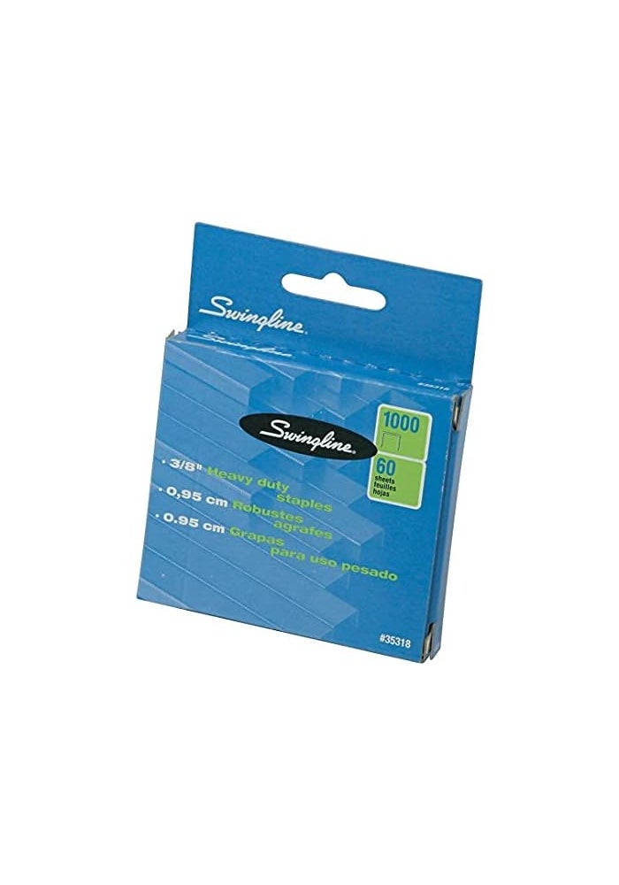 Swingline Heavy-Duty Staples, 0.38" Leg, 0.5" Crown, Steel, 1000 Count - Image 2