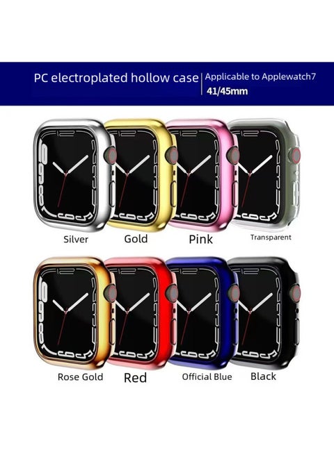 Suitable For Iwatch10 Generation Electroplated Half Pack S10 Apple 360 Watch PC Protective Shell Frame 46 Scratch-resistant And Drop-resistant-Color:Transparent-Appearance Size:iWatch Ultra/2 49mm