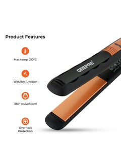 Professional Ceramic Hair Straightener| Slim Design With Ceramic Coated Plate| Maximum Temperature 210 Degree, Overheat Protection | Portable 360-Degree Swivel Cord, ON/OFF Switch| Wet/Dry Function GH8723 - pzsku/ZA50B21ACA4AEC2DCA5DFZ/45/_/1729056052/231037d0-c178-4201-96f2-8594d3087b86