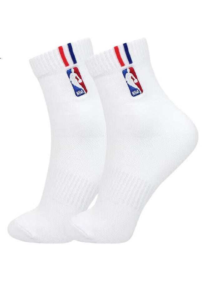 NBA Basketball Socks Men'S Fashion Mesh Breathable Sweat-Absorbing Sports Socks Embroidered Comfortable Combed Cotton Socks 4 Pairs Pack - Image 1