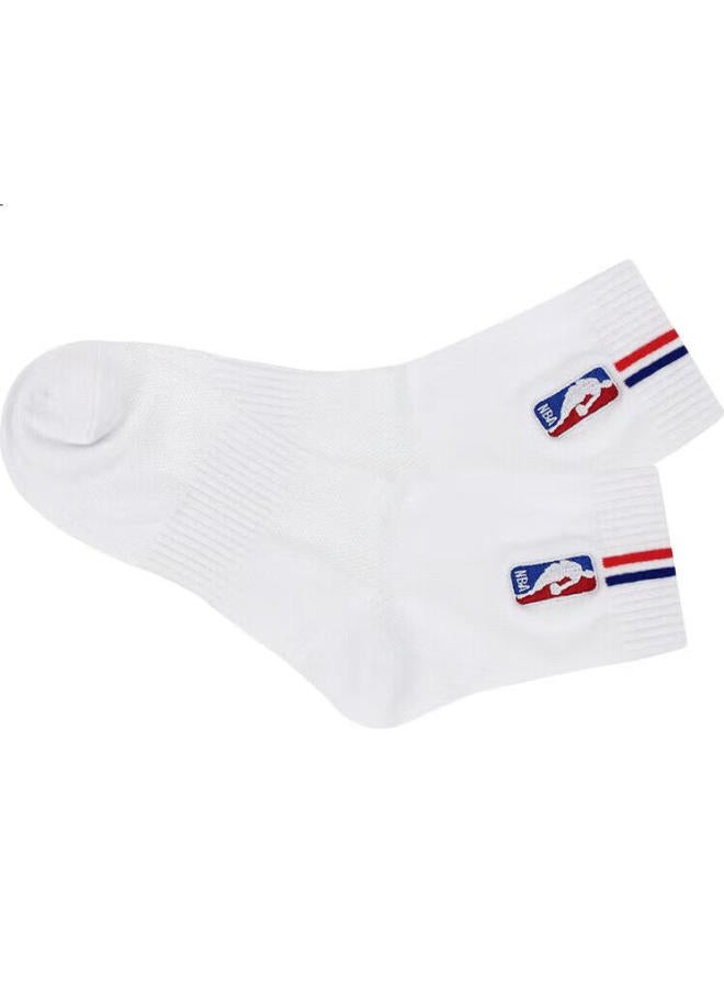 NBA Basketball Socks Men'S Fashion Mesh Breathable Sweat-Absorbing Sports Socks Embroidered Comfortable Combed Cotton Socks 4 Pairs Pack - Image 2
