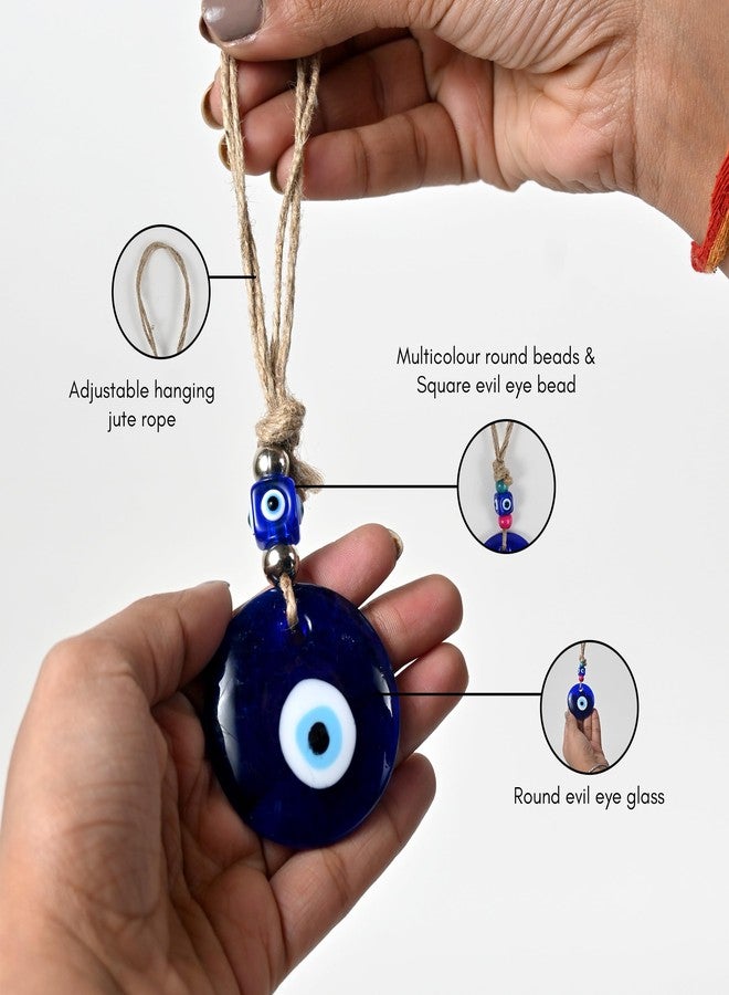 VKORA Handmade Turkish Evil Eye Hanging with Beads for Decoration of Home Shop Office Garden and Car (Multi Blue) - Image 4