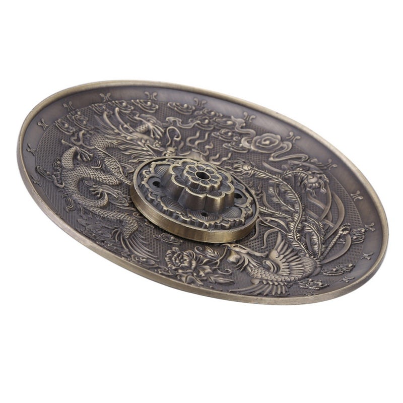 Zinc Alloy Incense Burner Dragon Pattern Censer Antique Style Bronze Color Electroplating - Corrosion Resistant Removable Incense Insert for Home Decor - Image 2