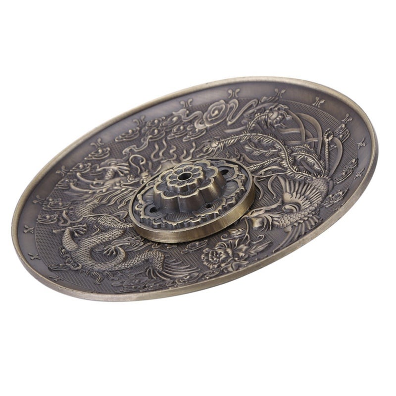 Zinc Alloy Incense Burner Dragon Pattern Censer Antique Style Bronze Color Electroplating - Corrosion Resistant Removable Incense Insert for Home Decor - Image 5