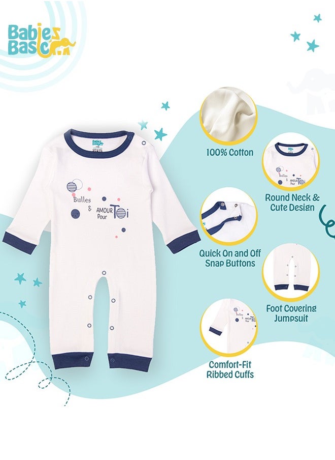 Babies Basic 100% Cotton Printed Long Sleeves Jumpsuit/Romper/Sleepsuit For Babies  - Image 5