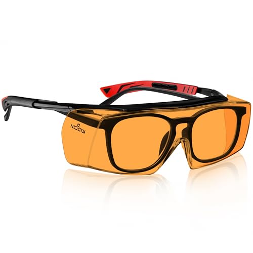 NoCry Blue Light Blocking Safety Glasses Over Eyeglasses with 100% UV Protection — UV Light Protection with Anti-Fog & Anti-Scratch Lenses; ANSI Z87.1 Certified — Adjustable Temples with Anti-Slip Tip - Image 1
