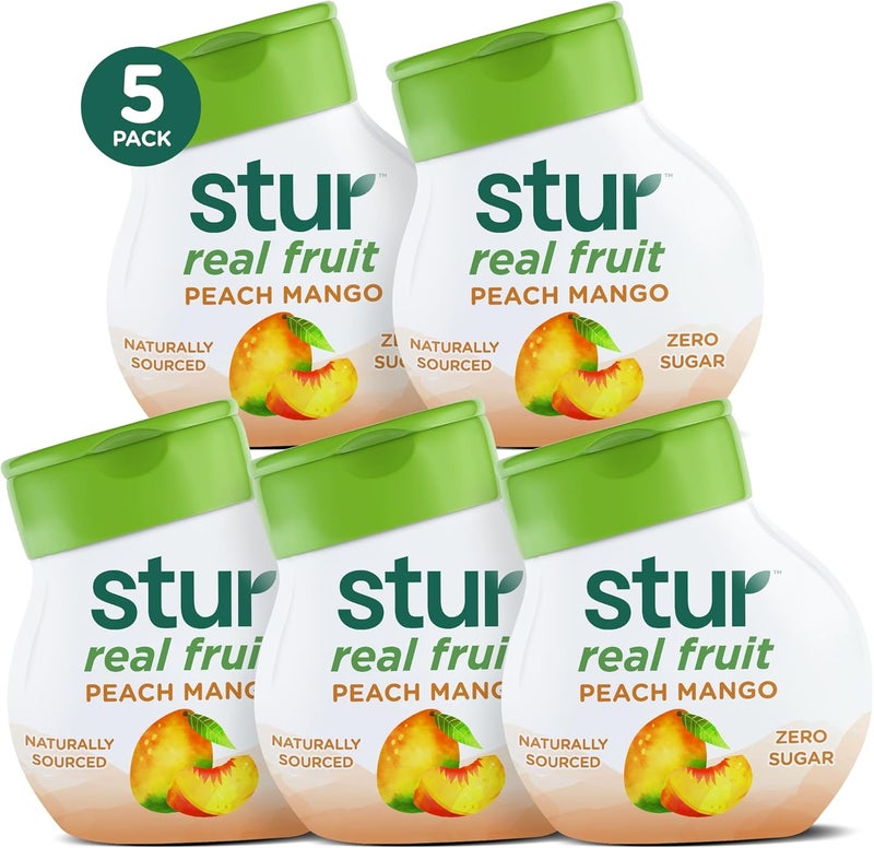 Stur Liquid Water Enhancer - Peach Mango Flavor, 5 Bottles, Naturally Sourced, Zero Sugar, Keto & Vegan Friendly - Image 1