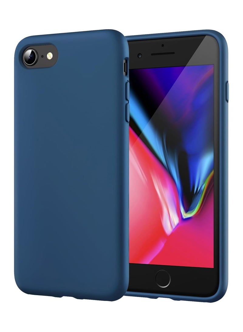 DUSALA iPhone SE Case 2022/2020, iPhone 8 Case, iPhone 7 Case, Liquid Silicone Phone Case for iPhone SE 8 7 4.7 Inch, Colorful Silky-Soft Protective Cover (Blue) - Image 1