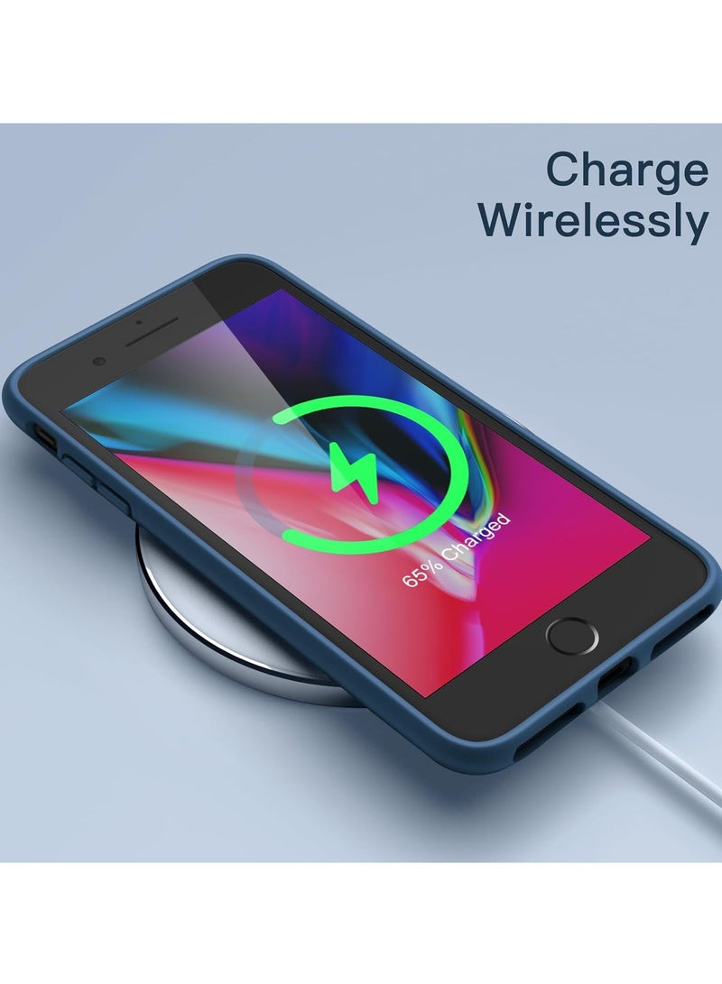 DUSALA iPhone SE Case 2022/2020, iPhone 8 Case, iPhone 7 Case, Liquid Silicone Phone Case for iPhone SE 8 7 4.7 Inch, Colorful Silky-Soft Protective Cover (Blue) - Image 3