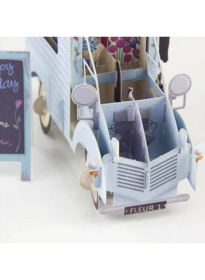 1PC 3D Pop Up Card Colourful Flower Car Greeting Card Handmade Laser Cutting Envelope Postcard Party Valentine's Day Gifts Decor - Image 3