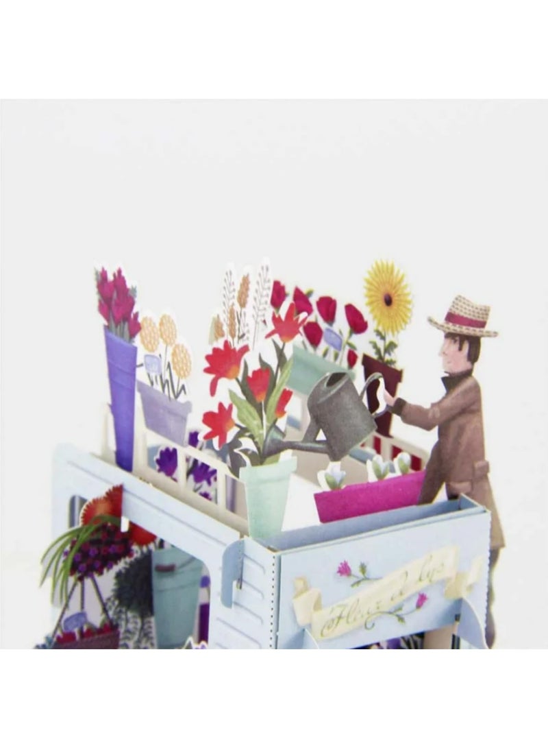 1PC 3D Pop Up Card Colourful Flower Car Greeting Card Handmade Laser Cutting Envelope Postcard Party Valentine's Day Gifts Decor - Image 5