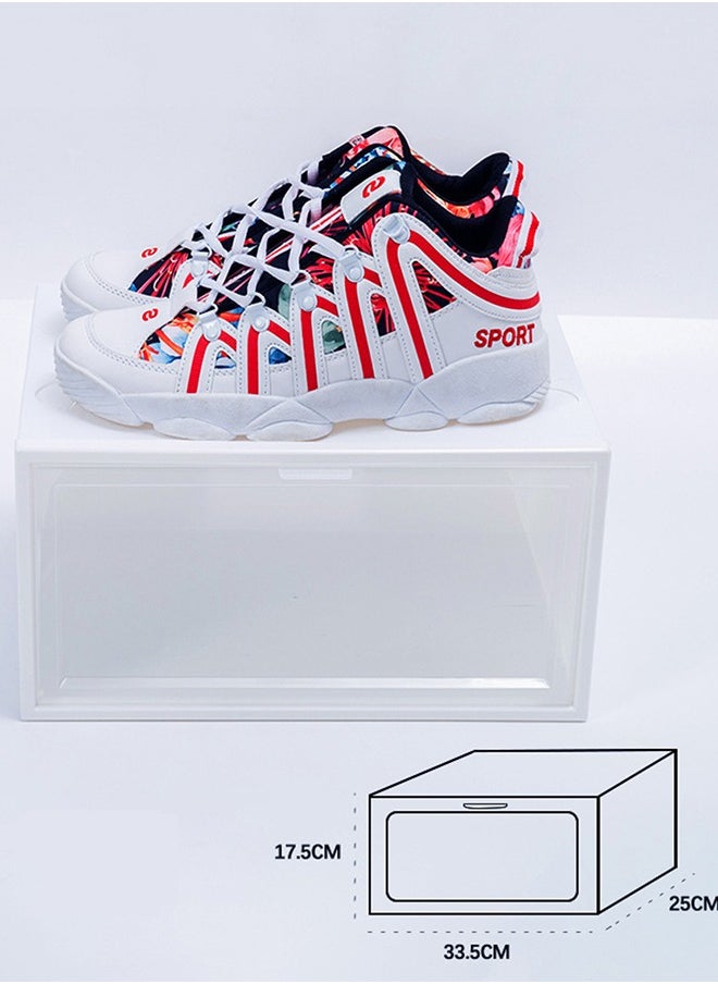 Golden - Shoe Storage Boxes Large Shoe Organizer 8 Pack Shoe Boxes Clear Plastic Stackable for Closet Shoe Bins for Sneaker Boot Container Display Shoe Case with Door - Image 1