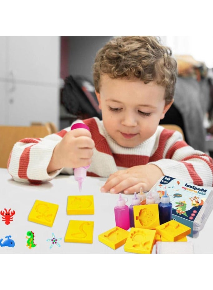 A set of new magical water games – Magic Water 3D Marine Life DIY Kit, 13 pieces, 6 glass jars of gel, and 6 molds. - Image 3