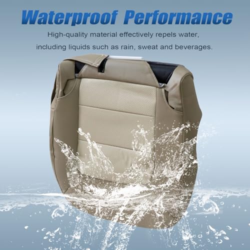 Sekeseauto Driver Side Bottom Replacement Perforated Leather Seat Cover Tan #1H Compatible with Ford Expedition 4x4 2wd 4.6L 5.4L 2003 2004 2005 2006 - Image 5