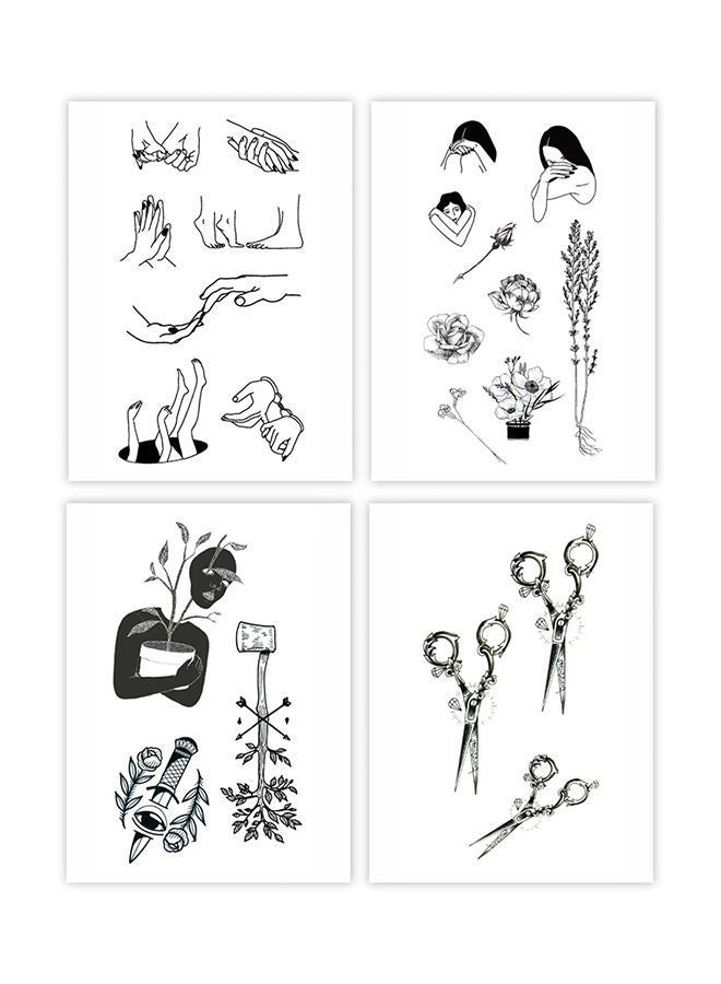 نيبمينينت مجموعة ملصقات تاتو للزينة من 4 قطع