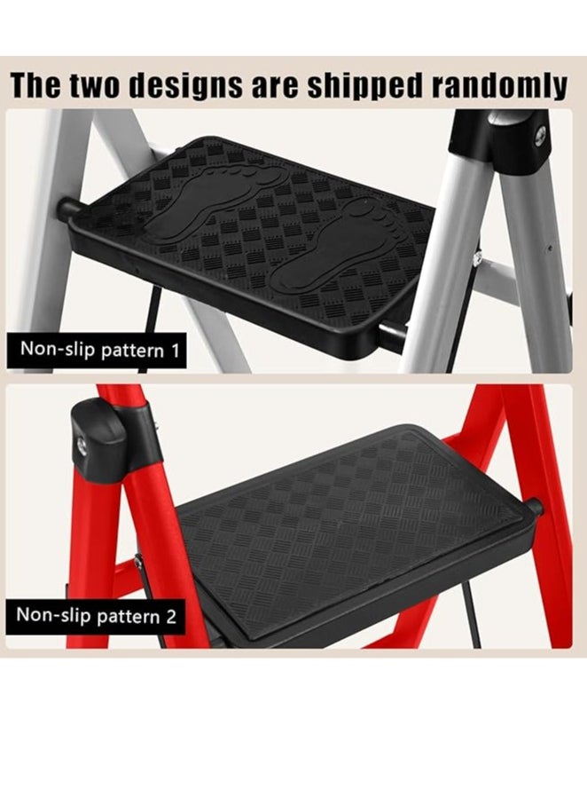 Generic - 3 Step Ladder, Folding Step Ladder, Folding Step Stool with Anti-Slip Wide Pedal and Handrails, Kitchen Step Stool Multi-Purpose stepladders for Home or Rv Outdoor Work, 330 Lbs Load White - Image 1