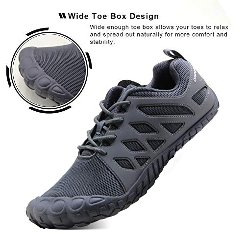 Oranginer Men's Minimalist Runner Slip-on Cross Trainer Shoes Men Gray Size 12 - Image 3