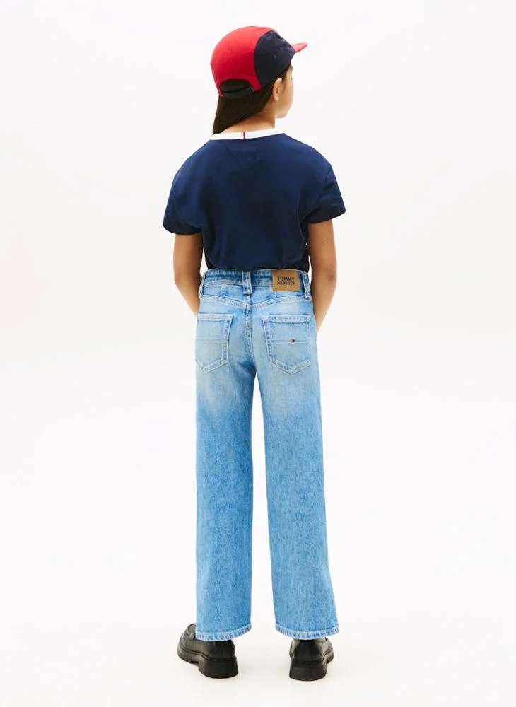 TOMMY HILFIGER Kids Girlfriend Light Wash Jeans