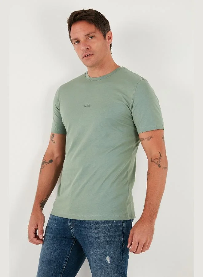 Buratti  Buratti Detailed Cotton Regular Fit Crew Neck T-Shirt Men's T-Shirt 59020203 for Men | Best Price UAE