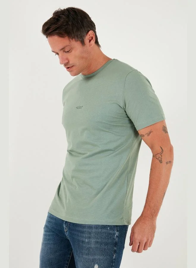 Buratti  Buratti Detailed Cotton Regular Fit Crew Neck T-Shirt Men's T-Shirt 59020203 for Men | Best Price UAE