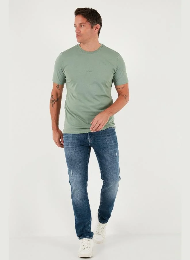 Buratti  Buratti Detailed Cotton Regular Fit Crew Neck T-Shirt Men's T-Shirt 59020203 for Men | Best Price UAE