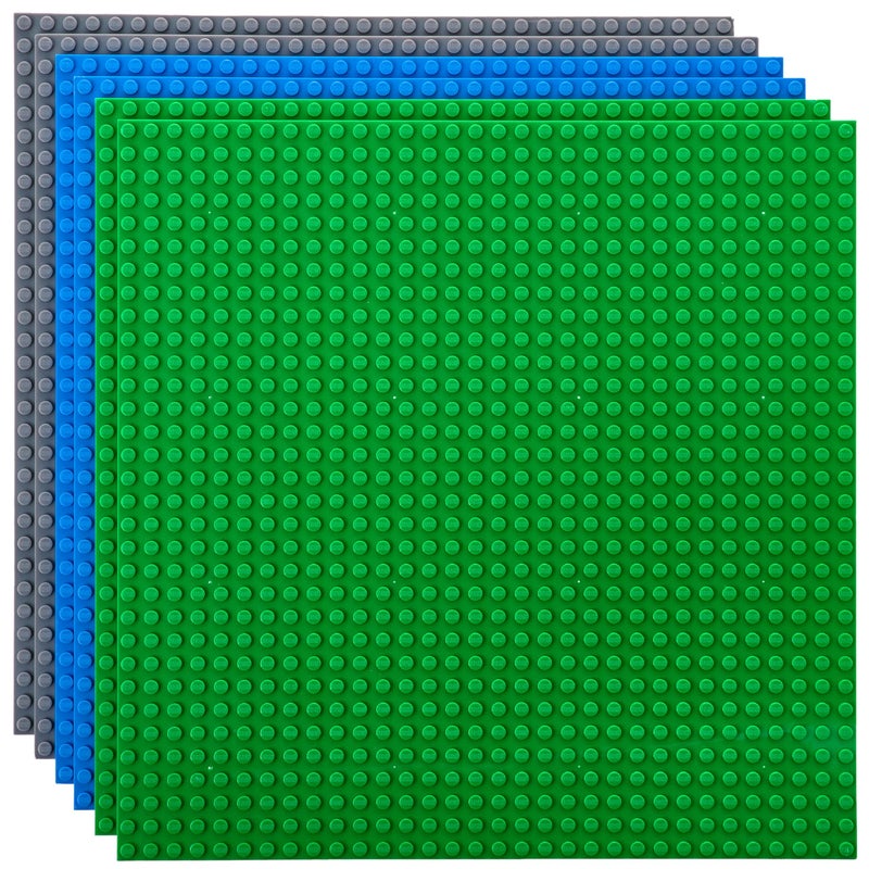 Strictly Briks Stackable Baseplates  6 Pack Compatible with Classic Lego  Major Brick Brands 10 x 10 in with 32 x 32 Studs Toy Building Plates Boards Kids Easter Gift Blue Grey Green - Image 2