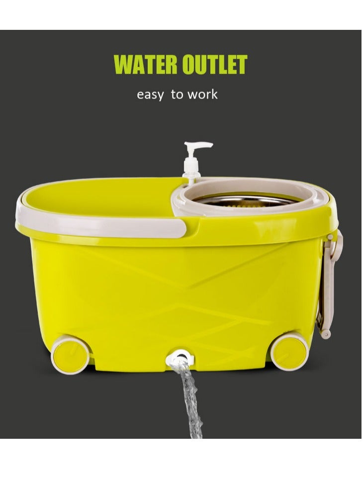 Hi homey 360 Degree Rotating Mop Stick With Bucket-Green - Image 4