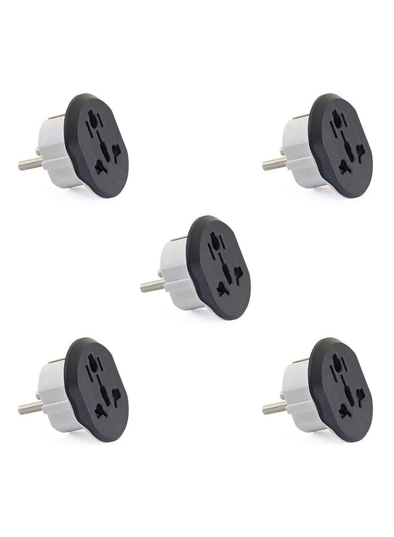 Travel Adapter 16A US Australia UK to EU Germany AC Plug Travel Conversion Plug EU Plug Adapter 5 Pieces - Image 1