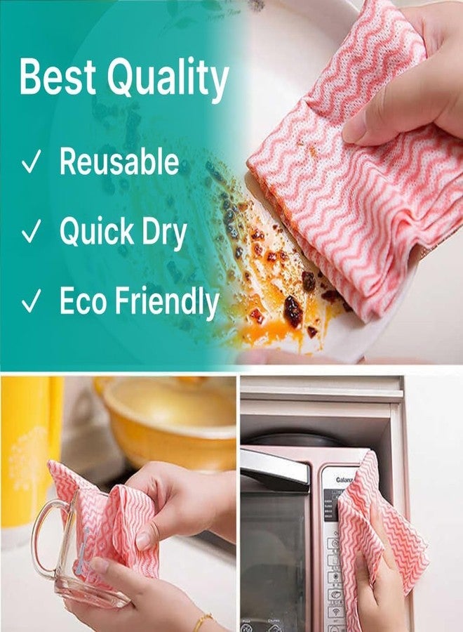 MagicMonk Non-Woven Reusable Kitchen Towel Roll - Soft, Highly Absorbent Kitchen Tissue Roll for Cleaning, Multipurpose Use 80 Pulls Per Roll (Pack of 4) - Image 2