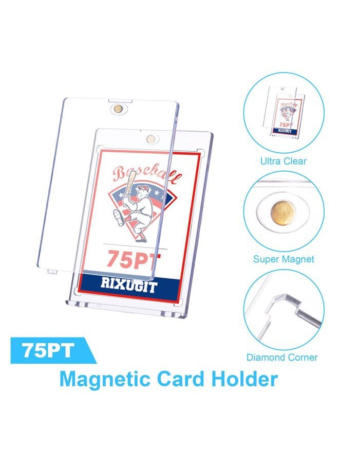 RIXUGIT 20-Pack One Touch Magnetic Card-Holder - 75pt Card Magnetic Case, Magnet Card Holder for Baseball, Football, Basketball, Hockey, Gaming Sports Cards, Trading Cards Collectibles Safe Storage - Image 3