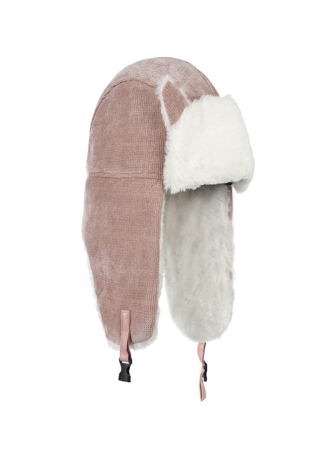 IBLUELOVER Girl Kids Trapper Hat Winter Earflap Hat Fleece Ushanka Caps with Cat Ears Cute Fur Cap for 8-14 Ski Cap Pink - Image 4