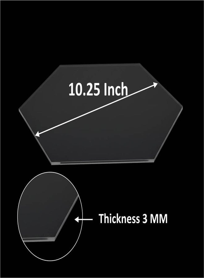 OM KRAFT لوح غاناش أكريليك سداسي الشكل من أوم كرافت، مقاس 10.25 بوصة (عبوة من قطعتين) | أقراص لوح كيك شفافة بسماكة 3 مم للحواف الحادة | لوح تشطيب ناعم للغاناش، كريمة الزبدة، والفوندان | أداة تزيين الكيك - Image 4