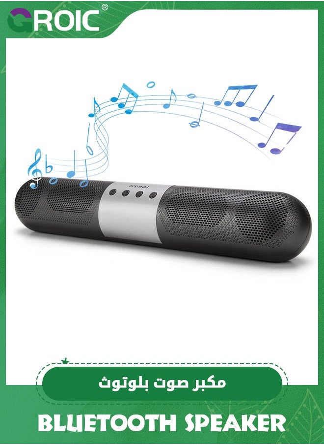 GROIC Wireless Bluetooth Soundbar, 5W Dual Channel Stereo Sound Soundbar Speaker with FM Radio, 1200 mAh Lithium Battery, for Phone, Tablet and PC  - Image 1