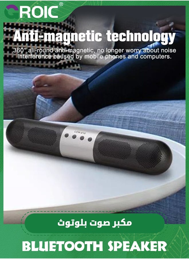 GROIC Wireless Bluetooth Soundbar, 5W Dual Channel Stereo Sound Soundbar Speaker with FM Radio, 1200 mAh Lithium Battery, for Phone, Tablet and PC  - Image 2