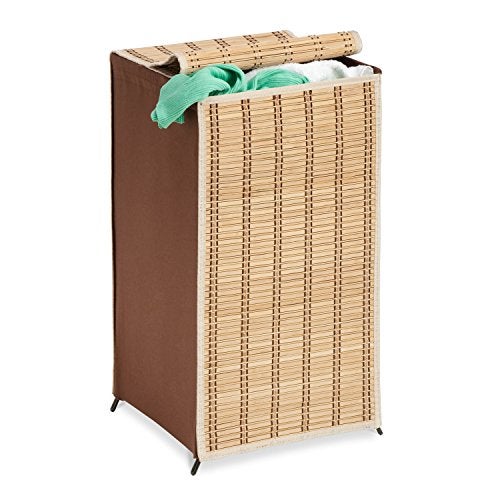 Honey Can Do Honey-Can-Do HMP-01619 Tall Wicker Weave Hamper, Bamboo Laundry Organizer - Image 1