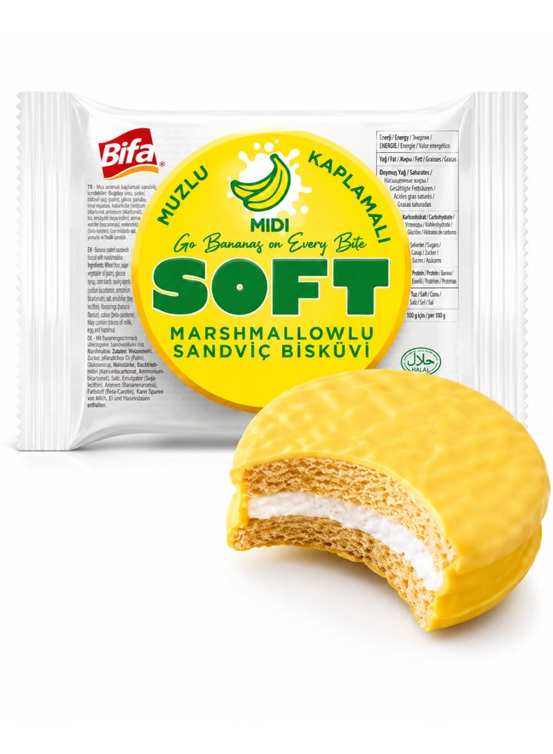 Bifa Soft Chocolate Covered Biscuit with Marshmallow & Banana Filling (20g x 30 Pieces) – Soft & Fluffy Snack for Kids - Image 2