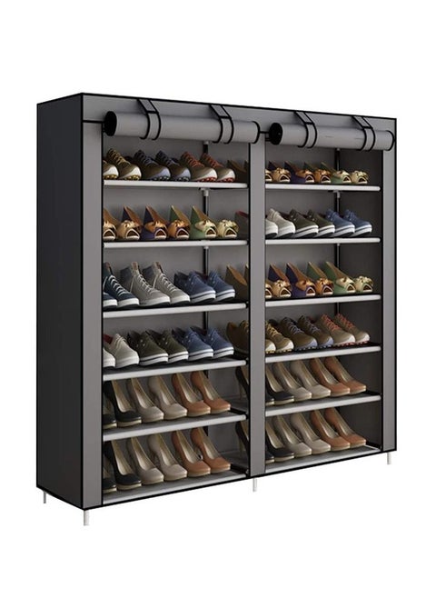 12 Tier Shoe Rack with Dustproof Cover Grey
