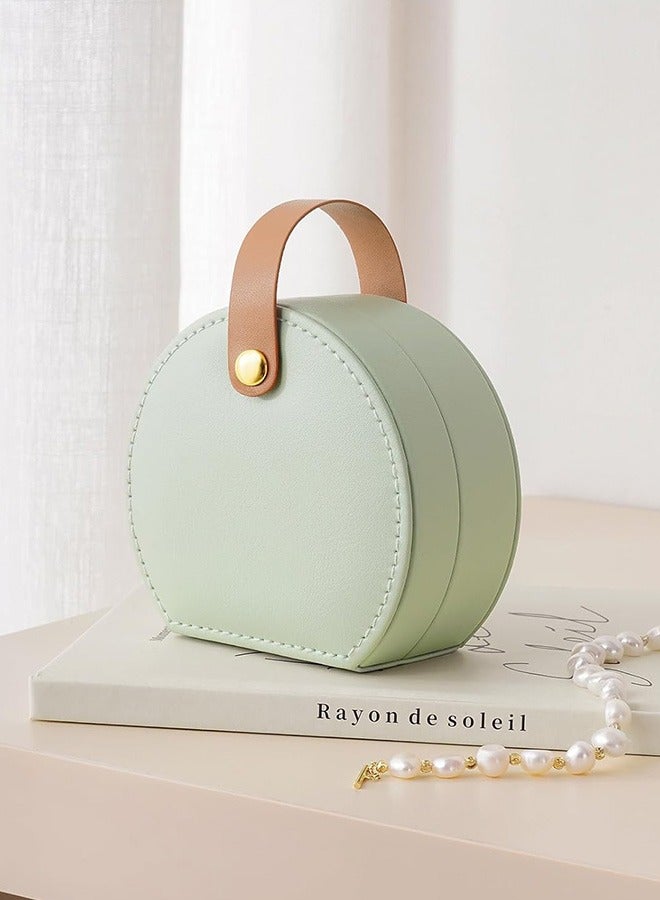 جيوان صغرة السفر مجوهرات محافظ وقلادات وخواتم وأقراط مع منظم المجوهرات المحمولة مربع ، مجوهرات السفر الأساسية لتخزين النساء والفتيات ، والأخضر - Image 4